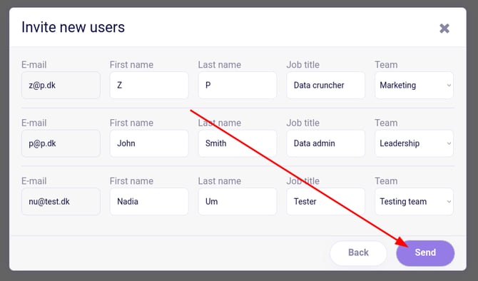 users send arrow